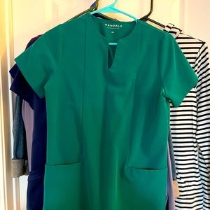 Hunter Green Mandala Scrub Top